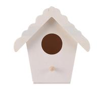 VALICLUD 5 Pcs DIY Wooden Bird Nest Set Heart-Shaped and Double-Layer Designs Pine Wood Material Hanging Outdoor Bird Houses for Garden Decoration