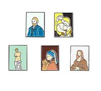 VALICLUD 5 pcs Famous Character Portrait Brooch Pins Cartoon Artist Enamel Pins Decorative Badge Set for Clothes Bags Hats Suit Lapels Party and Holiday Wear