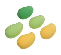 VALICLUD 5 Pcs Mango Shape Cosmetic Powder Sponge Puff Set Stylish Soft Sponge Blusher Strong Grasping Power for Delicate Makeup Use in Assorted Colours Random Color