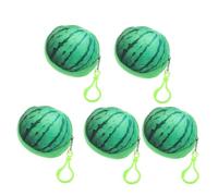 VALICLUD 5 Pcs Plush Watermelon Change Purse for Cute Cartoon Fruit Wallet with Keychain Soft and Durable Coin Purse for Boys Lightweight Educational Accessory
