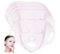 VALICLUD 5 Pcs Silicone Face Mask Reusable Sheet Mask Cover 10.61X6.68X0.08In Skin-Friendly Moisturizing Soft and Stretchy Silicone Material Beautifying Family Use