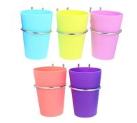 VALICLUD 5 Sets Pegboard Cup Holders with Round Hooks Capacity Cup Organizers for Kitchen Home Office Storage Easy to Install Strong Bearing Capacity Random Colors Random Color