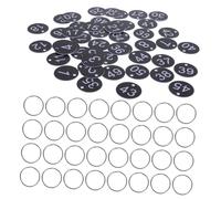 VALICLUD 50 Sets Black Acrylic Round Number Tags with Metal Rings Hanging Marking Discs for Queuing in Restaurants Kindergartens Shopping Malls Large Visible Digits Easy to Clean
