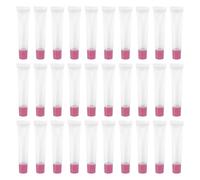 VALICLUD 50pcs 15ml Plastic Lip Gloss Tubes DIY Lip Balm Containers with Pink Flat Lipstick Caps Refillable Cosmetic Squeeze Tubes for Women Beauty Accessories
