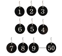 VALICLUD 50Pcs Acrylic Number Digital Hand Number Key Tags Clip keyrings Key Number Tags keyholder Plastic Number Tags Number tag Rings Metal Tags Hotel Number Key Locker Mala Fitness