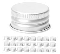 VALICLUD 50pcs Aluminum Bottle Lids Threaded Screw Caps Silver Reusable Leakproof Household Jar Covers with Good Sealing Function for Kitchen Storage