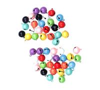 VALICLUD 50pcs Christmas Tree Bells Set, Electroplated Copper Small Hanging Bells Ornaments in Mixed Candy Colors, DIY Lovely Pendants for Holiday Party and Home Decor