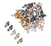 VALICLUD 50pcs Dreadlock Accessories Spiral Coil Hair Clips for Braids and Dreadlocks Assorted Metal Hair Charms in Gold Silver Rose Gold Black and Rainbow Colors Easy Styling Lightweight