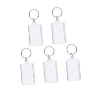 VALICLUD 50pcs Easy Assembly Acrylic Keychains Split Ring Blank Insert for Photo Keyring Making