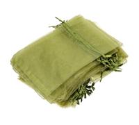 VALICLUD 50pcs Green Organza Drawstring Fruit Protection Bags 10x15cm Mesh Garden Netting Pouches for Orchard and Vegetable Use