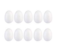VALICLUD 50pcs Painted Foam Eggs Decorated Natural Polystyrene Egg Eggs for Crafts Decorative Eggs Your Craft for Kids Shaped Toy Eggs to Paint Small Polystyrene Eggs Count Sized DIY White