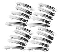 VALICLUD 50pcs Plated French Barrette Hair Clips Durable Silver Craft Hair Pins for DIY Styling Secure Three Piece Design for All Types for Creative Accessories