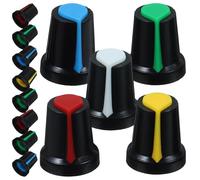 VALICLUD 50Pcs Potentiometer Knob Caps Set 6Mm Inner Diameter Mixed Colors Red Yellow White Green Blue for Guitar Bass Volume Tone Control Amplifier Knobs