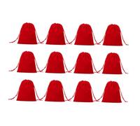 VALICLUD 50pcs Red Plush Drawstring Jewelry Pouches Luxury Small Gift Bags for Wedding Party Candy Storage Soft Velvet Bags with Easy Close Webbing Cord for Beads and Accessories