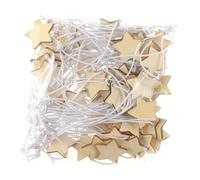 VALICLUD 50pcs Rustic Five-pointed Star Wooden Hanging Tags Wine Bottle Pendant Decor DIY Craft for Wedding Party Home Xmas Tree Photo Props Beige