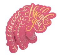 VALICLUD 50pcs Small Thank You Cards for Small Business with Unique Heart Shape and Charming Double-sided Prints, Paper Material Express Gratitude for Packaging and Stores