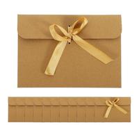VALICLUD 50Pcs Vintage C5 Envelopes with Kraft Paper and Ribbon, Portable Greeting Card Envelopes Offering Privacy Protection, for Handbag or School Bag Use on Occasions