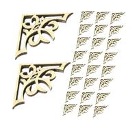 VALICLUD 50pcs Wooden Book Corner Protectors DIY Decorative Wood Slices for Scrapbook Album Photo Frame Edges Easy to Apply Wooden Embellishments for Home Decor and Craft Projects