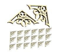 VALICLUD 50pcs Wooden Book Corner Protectors DIY Floral Design Decorative Embellishments for Scrapbooking Notebooks Photo Frames User Friendly Unfinished Wood Chips for Creative Projects