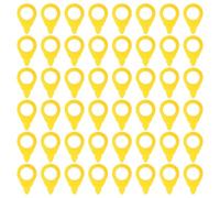 VALICLUD 50pcs Yellow Screw Cover Caps for Automotive Wheel Hub Nuts, Plastic Loose Wheel Lug Nut Indicators Measuring 4.90x3.20x0.70cm, Visual Warning for Vehicle Maintenance and Highways