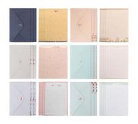 VALICLUD 54pcs A5 Letter Writing Paper Letter Paper Envelope Set with Assorted Color Lovely Chic Elegant Patterns Can Be Decorated for Congratulations and Thank You Cards Assorted Style