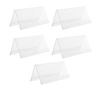 VALICLUD 5pcs Acrylic Displaying Cards Name Display Rack Double-Sided Slanted Tent-Shaped Sign Holder Stable on Table for Conference Shelves