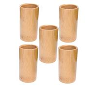 VALICLUD 5Pcs Bamboo Cupping Jar Carbonized Traditional Massage Cups for Blood Flow Relief and Relaxation Smooth Mouth Design Portable Therapy Jars for Professional and Home Use