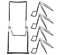 VALICLUD 5pcs Black Metal Book Stand with Robust Support and High Loadbearing Capacity, Folding Iron Desktop Tablet Stand for Trade Shows and Countertop Display