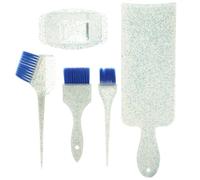 VALICLUD 5pcs Blue Plastic Hair Coloring Brush Mixing Bowl Kit