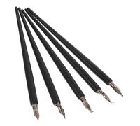 VALICLUD 5pcs Calligraphy Pen Set with Wooden Barrel and Steel Nib for Classroom Use and Home, Vintage Style Dip Pens Creating Distinctive Font Effects, for Beginners and Artists