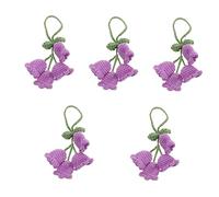 VALICLUD 5pcs Car Shape Hanging Ornament Crochet Flower Car Mirror Decor Accessory Kawaii