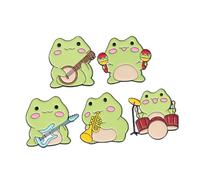 VALICLUD 5pcs Cartoon Frog Brooch Metal Pin Accessories for Clothing Bags Hats Cute Animal Design with Intricate Details Playful Green Frog Pattern Pins for Womens Fashion and Backpacks