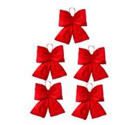 VALICLUD 5pcs Christmas Bow Crafts Bow Ornament Unique Bowknots Christmas Tree Decorations Cloth Red