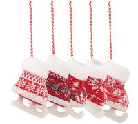VALICLUD 5Pcs Christmas Tree Hanging Ornaments Xmas Skating Boots Pendants Nordic Style Xmas Party Decor Christmas Cartoon Pendants for Holiday Decoration Random Style