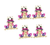 VALICLUD 5pcs Cute Frog Crown Brooch for Women Metal Cartoon Lapel Pin for Clothing Scarves and Bags Unique Animal Decoration Accessory for Fashion Outfits