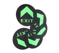 VALICLUD 5pcs Dark Exit Direction Indicator Stickers Safety Floor Guide Signs Tear-resistant Emergency Evacuation Decals for Business and Home