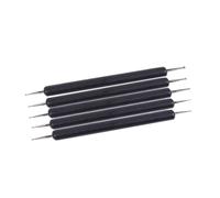 VALICLUD 5pcs Double Ended Dotting Stylus Nail Art Pens for Precise Embossing and Painting Black Nail Polish Brush for Acrylic Gel Watercolor Polymer Clay and Manicure Detailing
