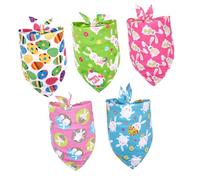 VALICLUD 5pcs Easter Triangle Pet Bandanas Breathable Decorative Dog Cat Scarves Mixed Styles for Spring Holiday