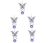VALICLUD 5pcs Evil Eye Butterfly Keychain Pendant Turkish Style Decor for Car Rear View Mirror Lightweight Design Unique for Women Versatile Accessory for Personal Use