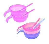 VALICLUD 5pcs Facial Mask Bowl Set with Handle Plastic DIY Mask Mixing Bowls and Spatulas for Women’s Skincare Random Color Measuring Cup Included