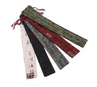 VALICLUD 5pcs Fan Protective Covers Cotton Folding Fan Pouch with Drawstring Elegant Traditional Storage Bags for Weddings Cultural Celebrations and Daily Use Khaki Gray Black Red Green