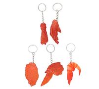 VALICLUD 5pcs Funny Food Shaped Keychain Pendants Creative Fried Chicken Shrimp and Chicken Wing Key for Bag Key Decoration Food