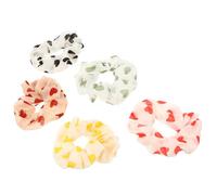 VALICLUD 5pcs Hair Ties Elastic Scrunchies for Women Bands for Hair Love Pattern for Casual Use Random Color