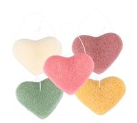 VALICLUD 5pcs Heart Shape Deep Cleansing Face Sponges for Makeup Removal Exfoliating Pore Cleansing Pads Reusable Facial Sponge for Women and Men