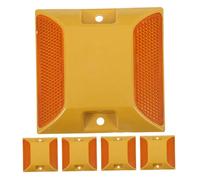 VALICLUD 5pcs Heavy Duty Plastic Road Reflectors Raised Reflective Pavement Markers for Driveways and Sidewalks High Visibility Traffic Safety Studs Easy Installation