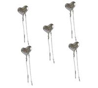 VALICLUD 5pcs Love Heart Chain Brooch Pin for Women Elegant Suit Lapel Accessory present for Valentine Day Mother Day and Special Occasions Durable Design