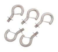 VALICLUD 5pcs M10 Spring-Loaded Screw Hooks with Nickel-Plated Steel Wire Rope Q-Hangers for Ceiling and Outdoor Hanging, Safety Buckle Rigging Hooks Suitable for Plants, String Lights,