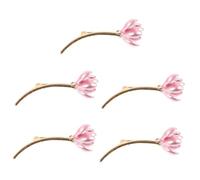 VALICLUD 5pcs Metal Tulip Flower Brooch Pin Lapel Clip for Women Sweater Shawl Decorative Pin