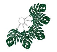 VALICLUD 5pcs Monstera Leaf Keychain Enamel Green Tropical Plant Charms for Bags Wallets and Car Keys Stylish Boho Decor for Plant Lovers and Hawaiian Luau Themes