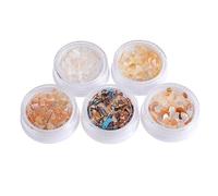 VALICLUD 5Pcs Nail Art Shell Sequins Decoration Unique DIY Manicure Ornaments for Natural Artificial Nails Stylish Patterns Lightweight Portable Storage Box